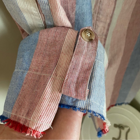 Melissa Nepton Striped Pally Dress 100% Cotton Size Large Canadian Designer - Picture 8 of 13